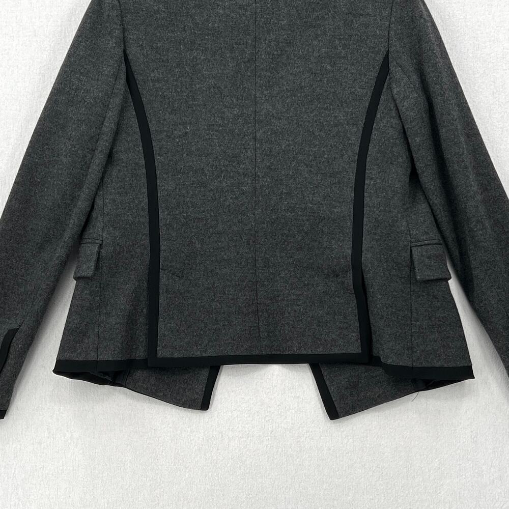 RAG AND BONE Wool Harrow Blazer Womens 2 Gray Black Trim Double Breasted Button - Picture 8 of 15